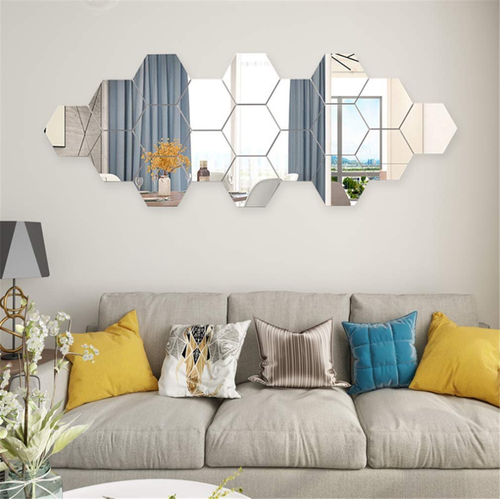 Version 1.0.0 Glam Hexagon Mirror Tiles – Self-Adhesive Acrylic Wall Décor (12 pcs) - Image 4