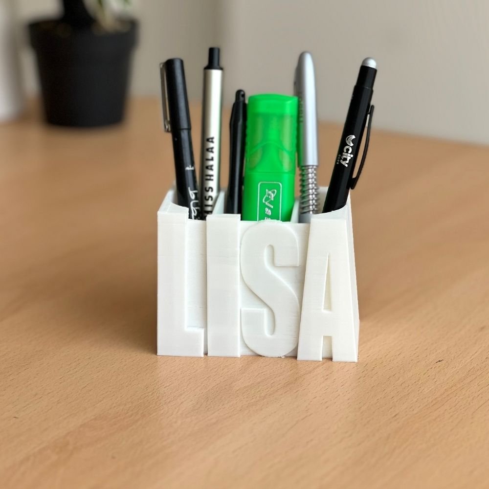lisa (1) Personalized 3D Name Tag & Pen Holder - Image 2
