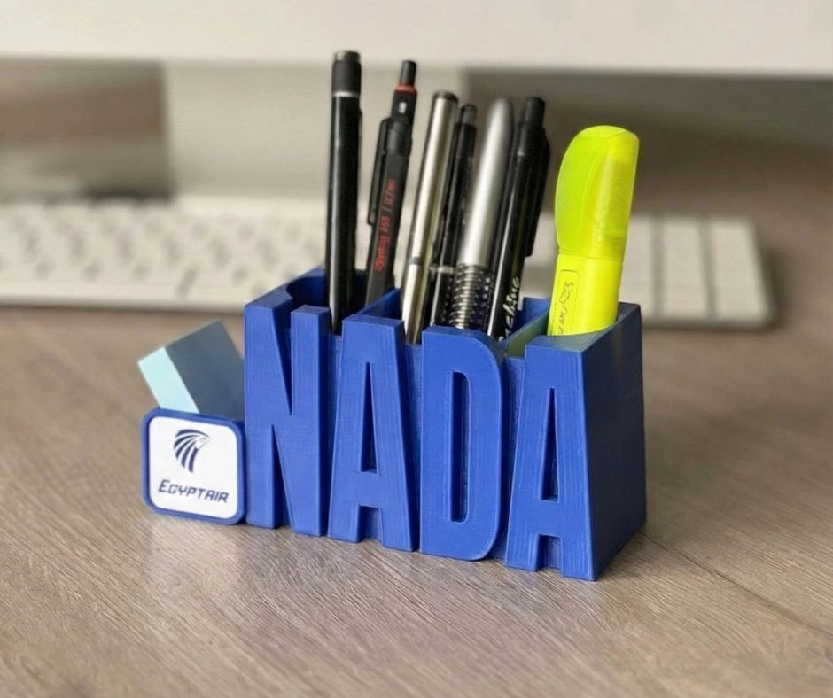Nada blue Personalized 3D Name Tag & Pen Holder - Logo Edition - Image 5